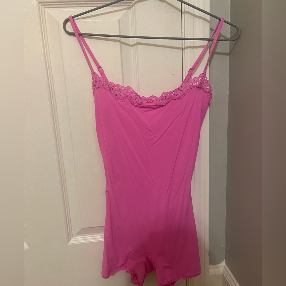 Fits everybody Skims orchid Valentine’s Day lace onesie